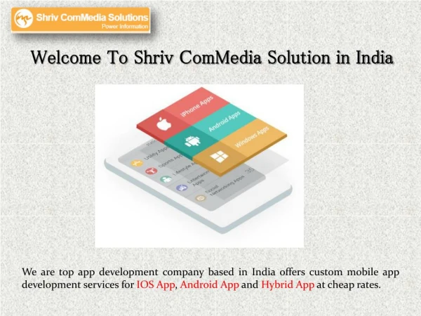 Mobile App Development Services in India- Shriv ComMedia Solution