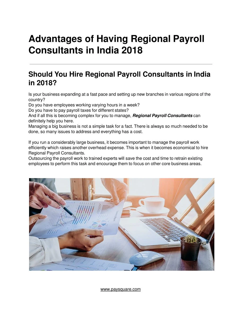 advantages of having regional payroll consultants in india 2018