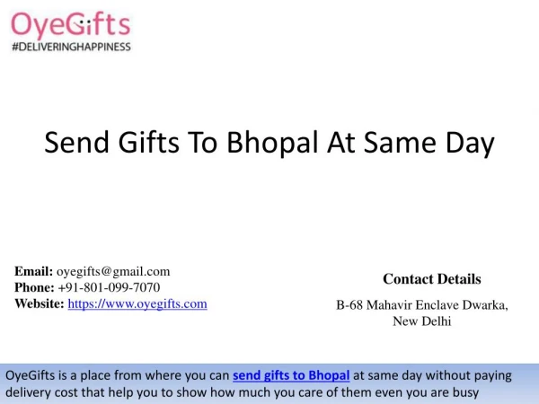 Send Gifts To Bhopal At Same Day