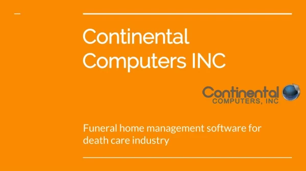 Funeral Software - Death Care - Continental Computers Inc