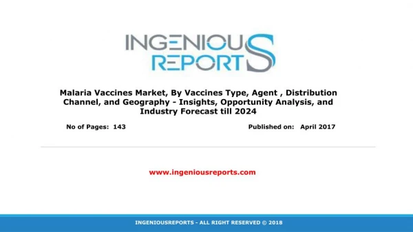 Global Malaria Vaccines Market Analysis by Major Manufacturers, Business Growth, Opportunities and Forecast 2024