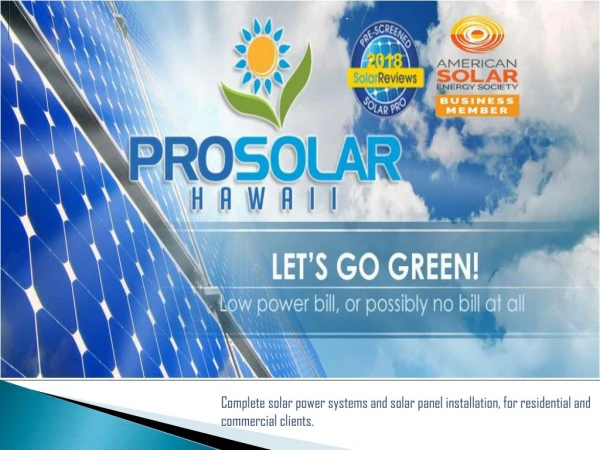 Solar Professional Hawaii -Prosolar Hawaii