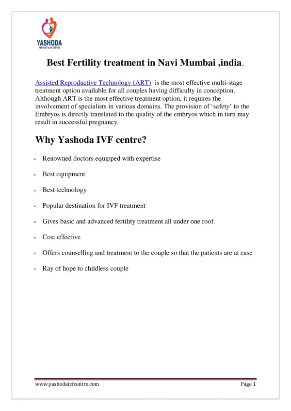 Best Fertility treatment & pregnancy care in Navi Mumbai