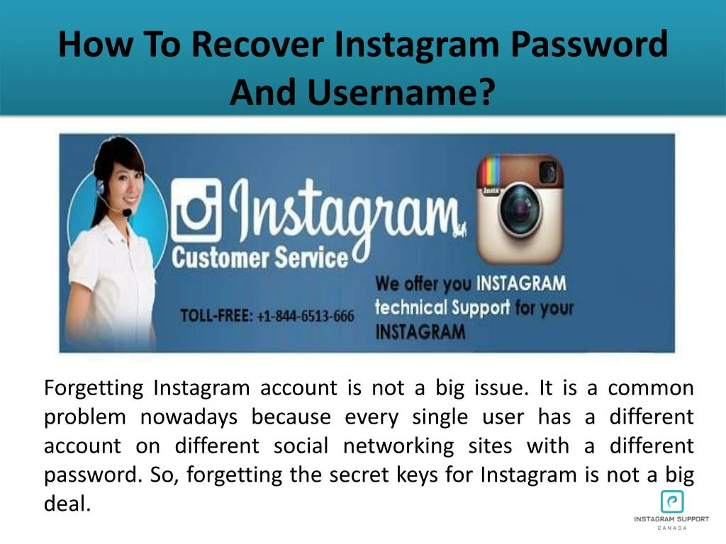 how to recover instagram password and username