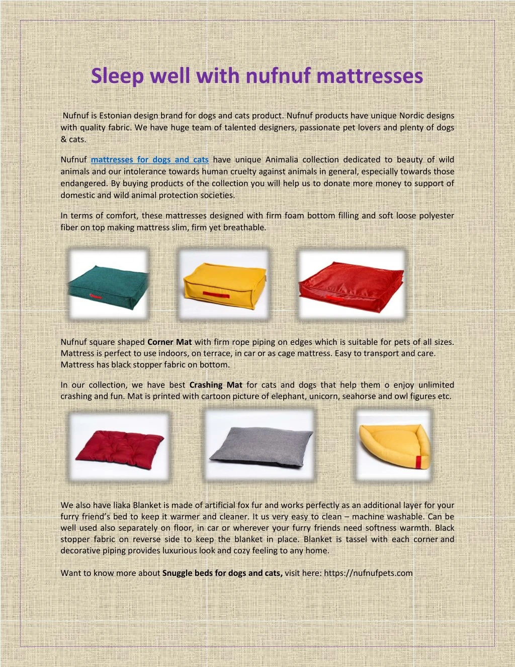 sleep well with nufnuf mattresses