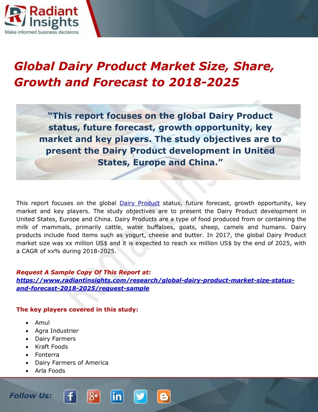global dairy product market size share growth