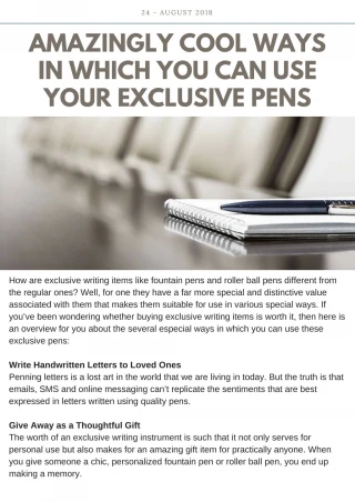 AMAZINGLY COOL WAYS IN WHICH YOU CAN USE YOUR EXCLUSIVE PENS - slide 1