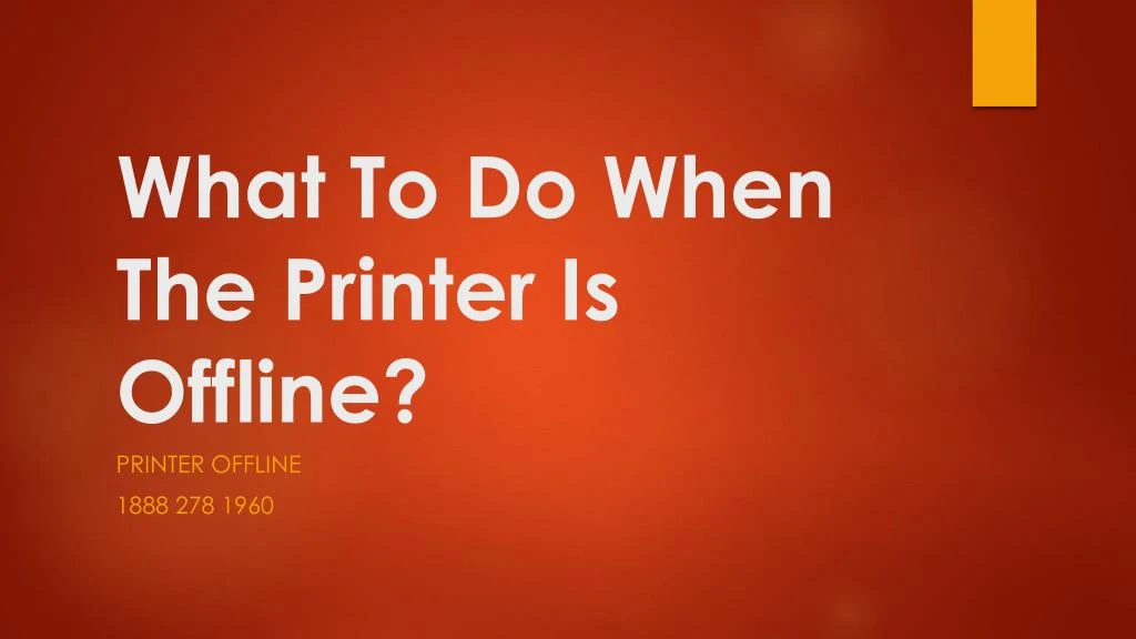what to do when the printer is offline