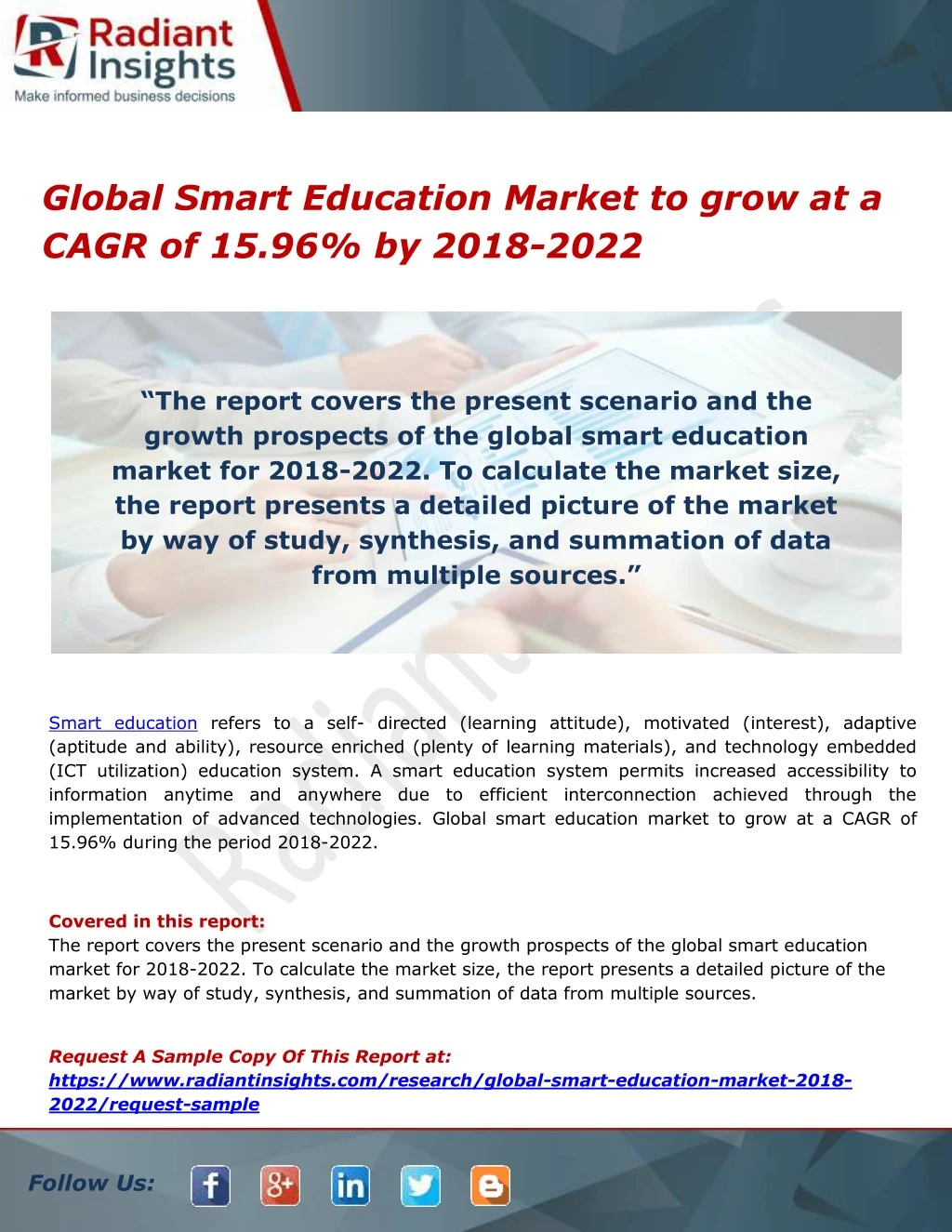 global smart education market to grow at a cagr