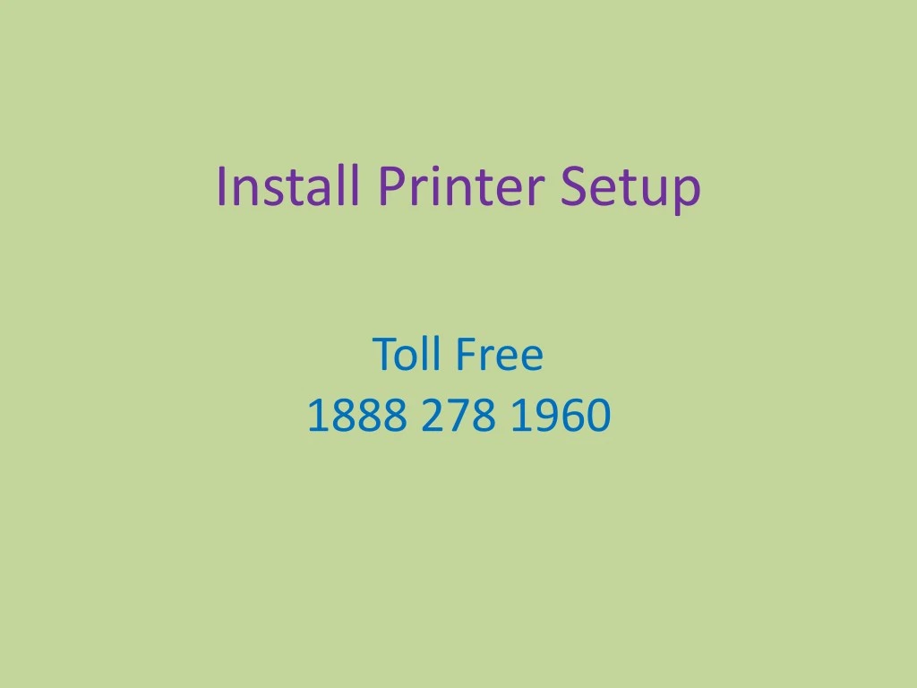 install printer setup