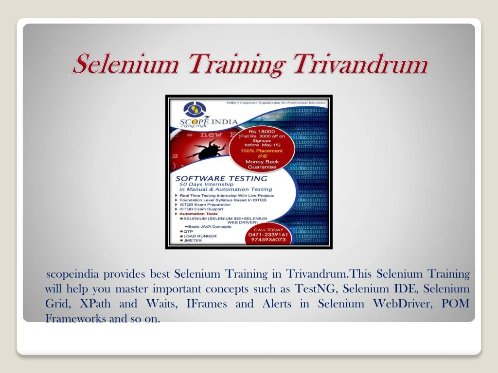 selenium training trivandrum