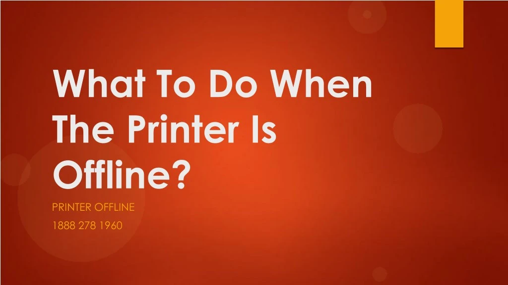 what to do when the printer is offline printer