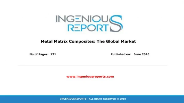 Metal Matrix Composites: Global Market Analysis by Key Players, Industry Growth and Forecast 2020