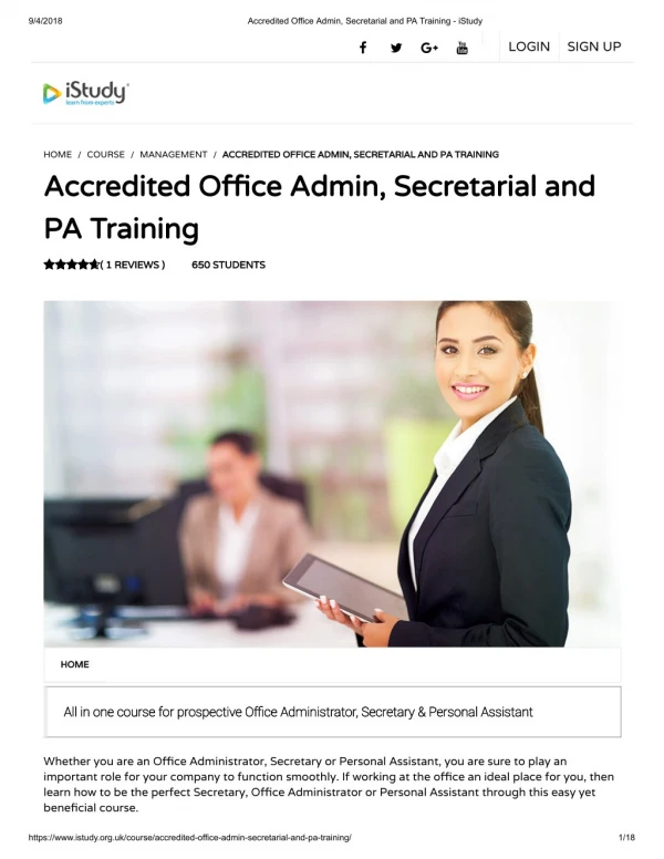 Accredited Office Admin - Secretarial and PA Training - istudy