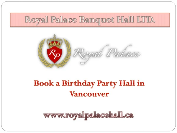 Book a Birthday Party Hall in Vancouver