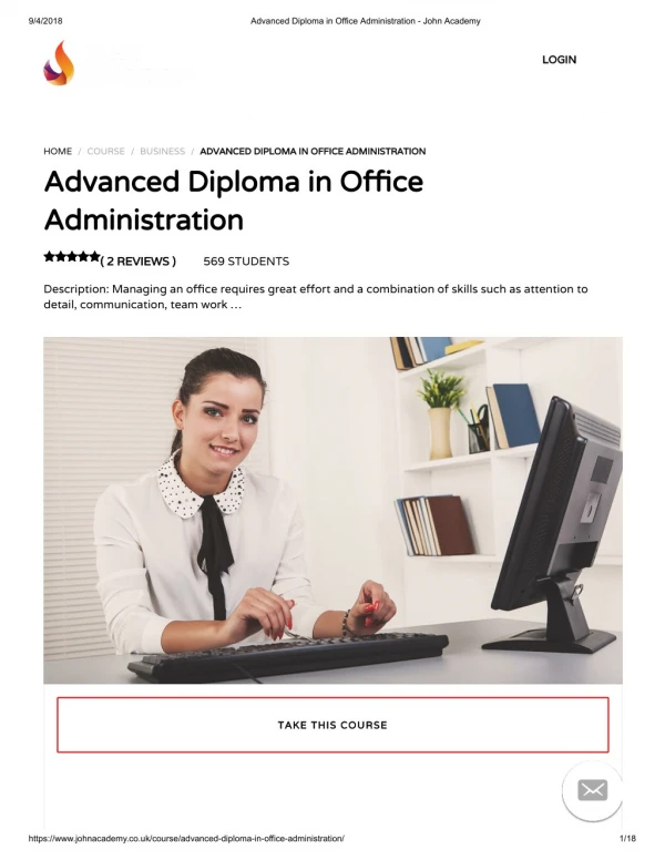 Advanced Diploma in Office Administration - john Academy