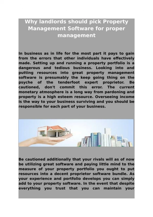 Why landlords should pick Property Management Software for proper management