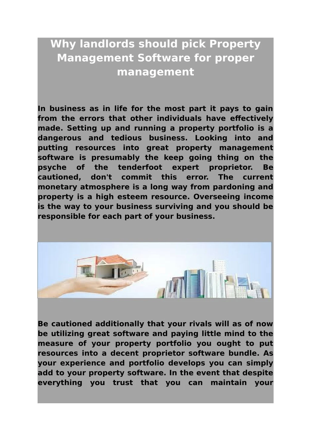 why landlords should pick property management