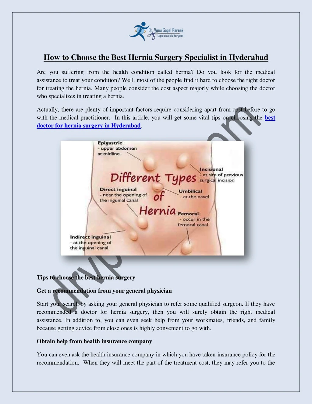 how to choose the best hernia surgery specialist