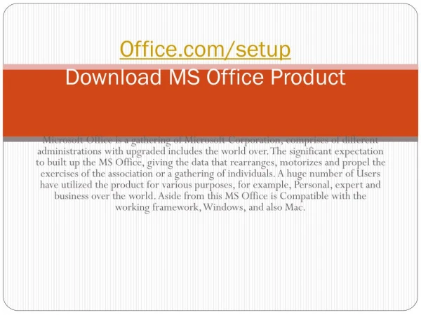 WWW.OFFICE.COM/SETUP | DOWNLOAD AND INSTALL YOUR MS OFFICE ONLINE