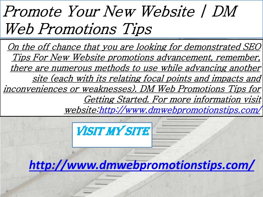 promote your new website dm web promotions tips