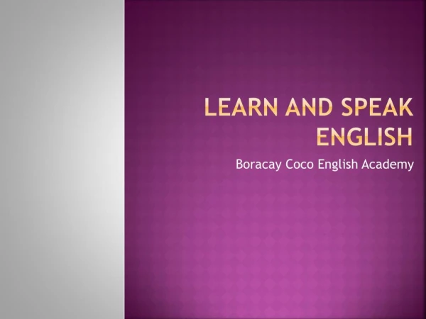 Learn and Speak English at Boracay Coco English Academy