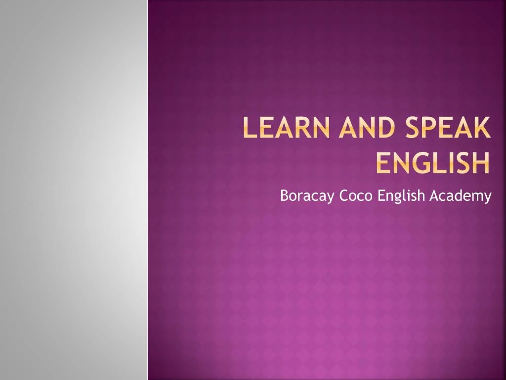 learn and speak english