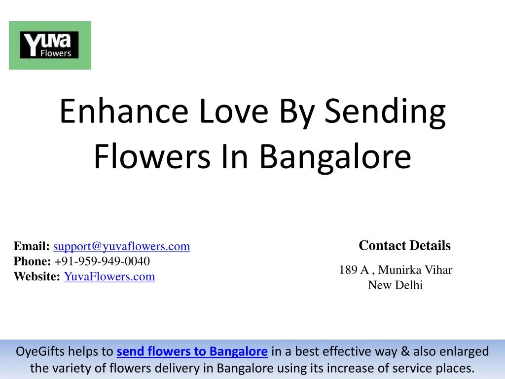 enhance love by sending flowers in bangalore