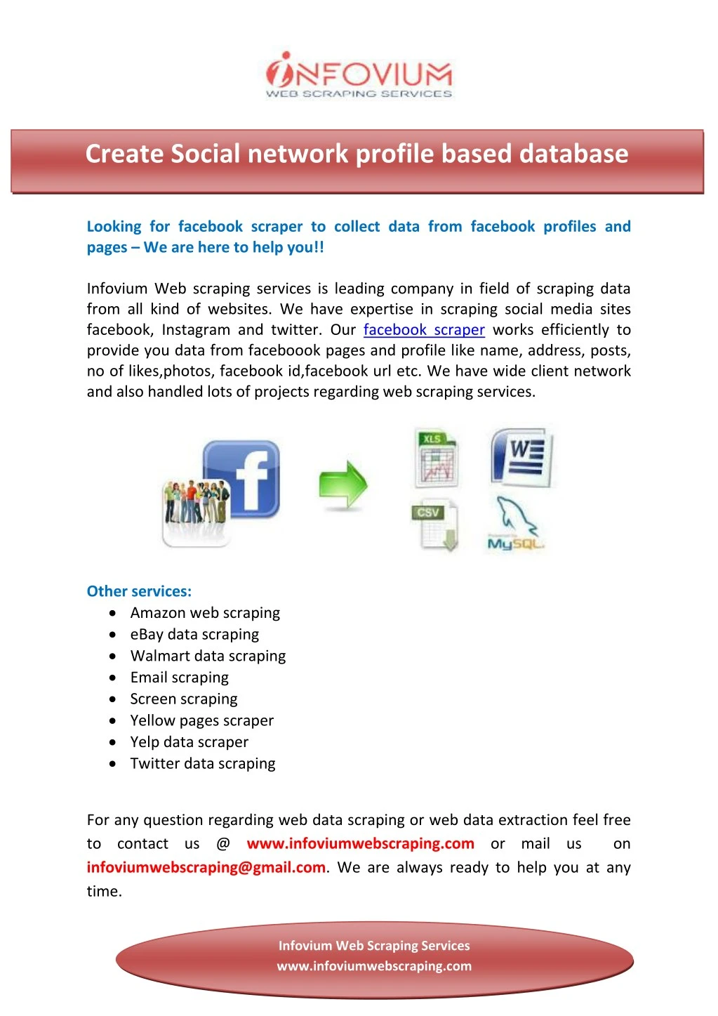 create social network profile based database