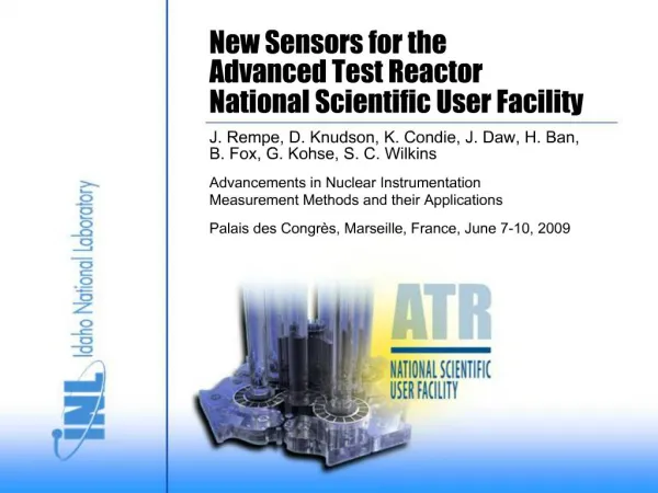 New Sensors for the Advanced Test Reactor National Scientific User Facility