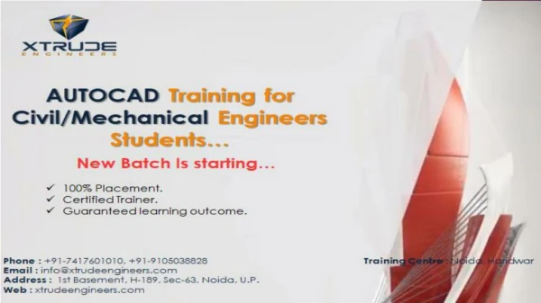 What more about the AutoCAD Training Program in Noida