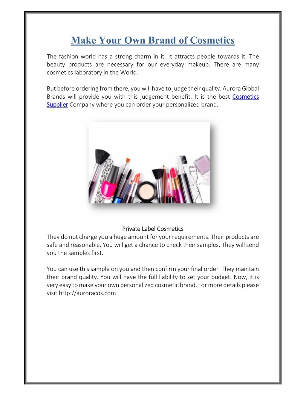 make your own brand of cosmetics