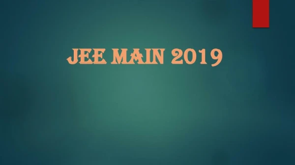 JEE Main 2019