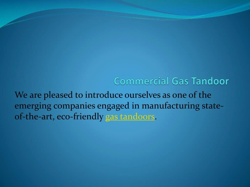 commercial gas tandoor