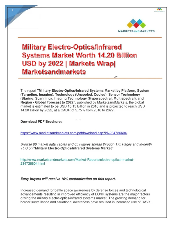 Military Electro-Optics/Infrared (EO/IR) Systems Market