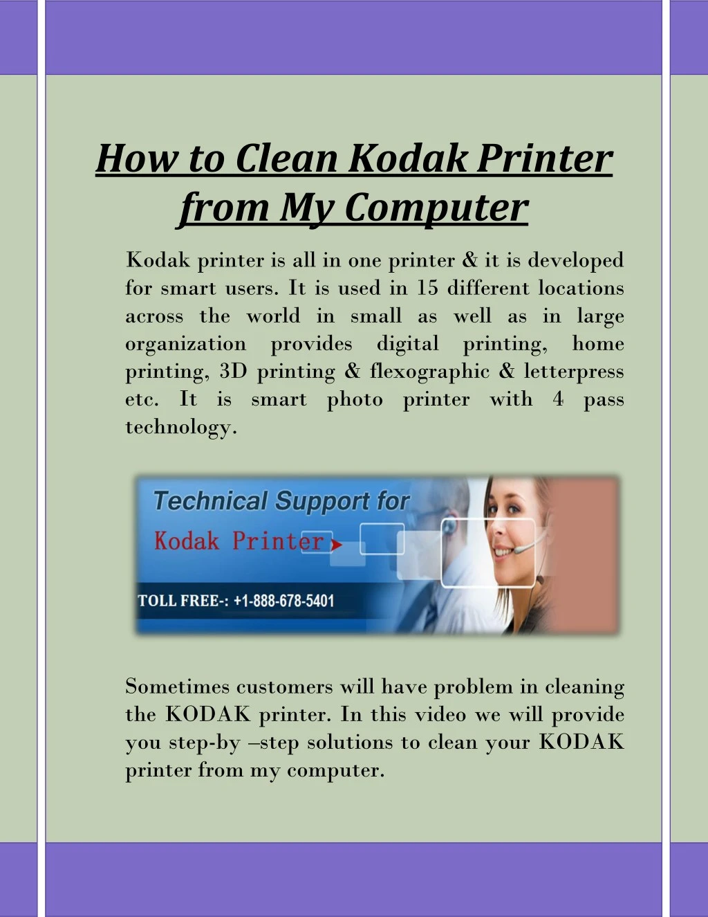 how to clean kodak printer from my computer kodak