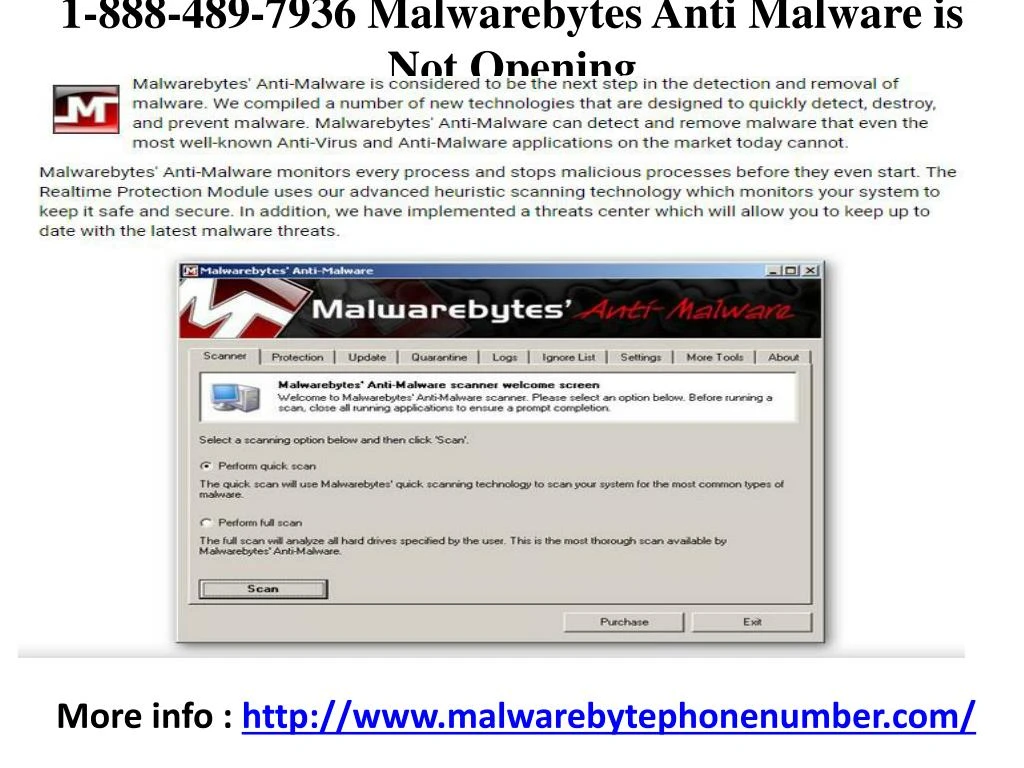 1 888 489 7936 malwarebytes anti malware is not opening
