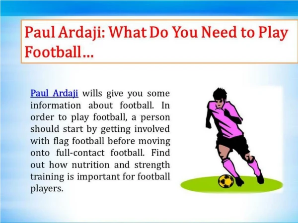 Paul Ardaji, About Football, Tips & Tricks (Skills)
