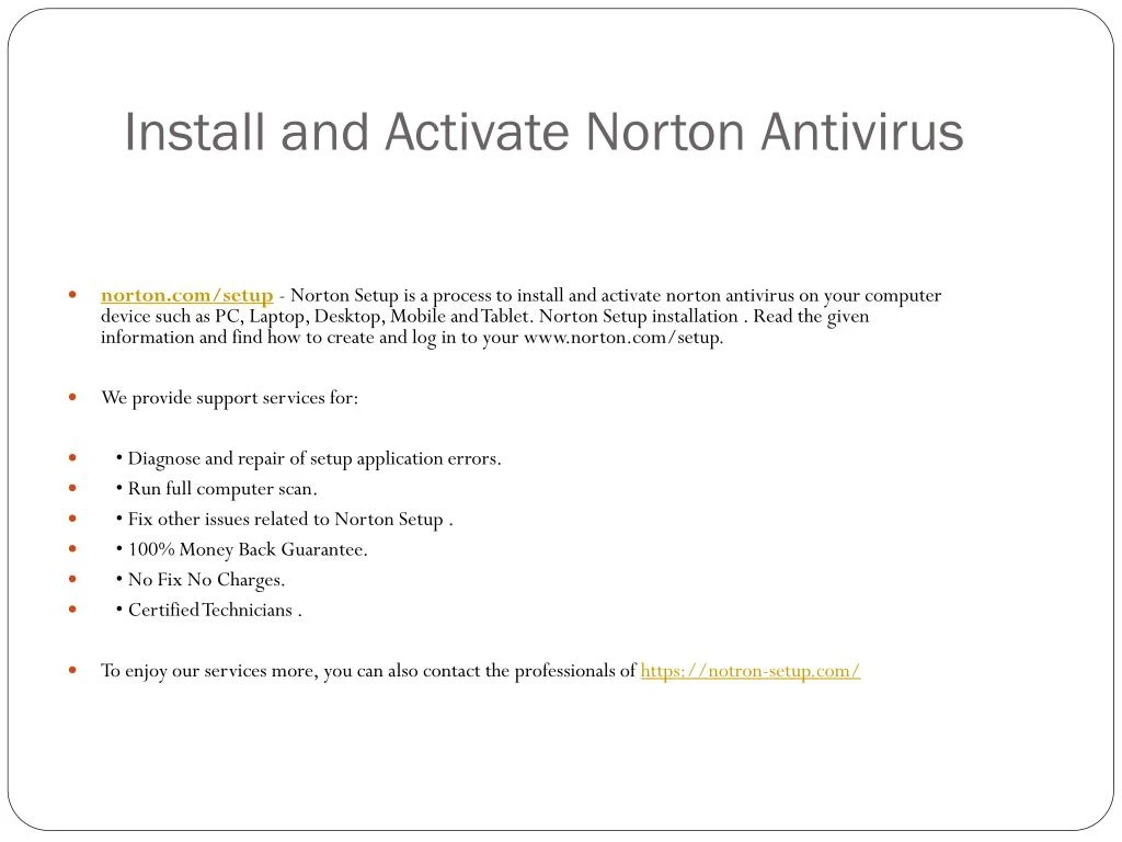 install and activate norton antivirus