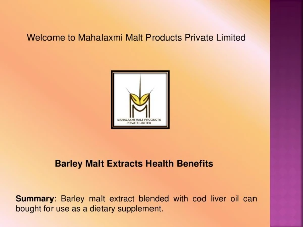 malt extract, malt based food, malt flour in India - mahalaxmimaltextract