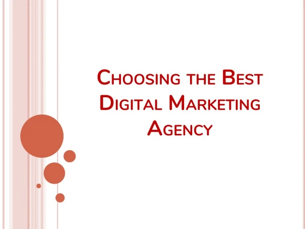 Choosing the best Digital Marketing Agency