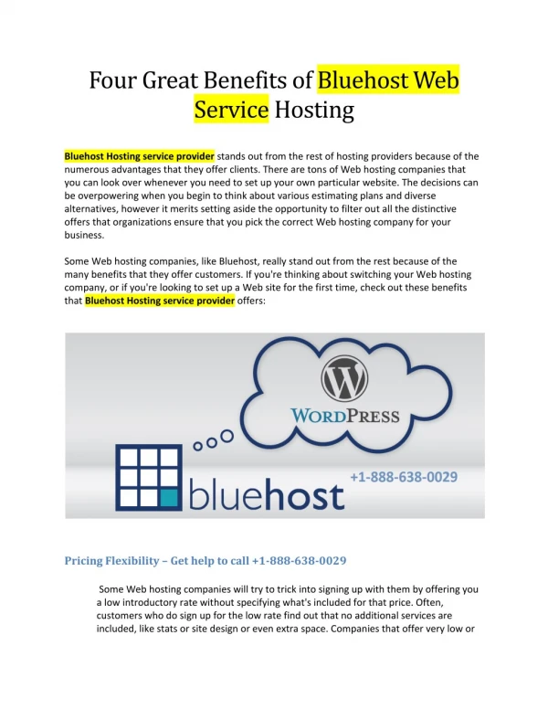 Bluehost Help phone number