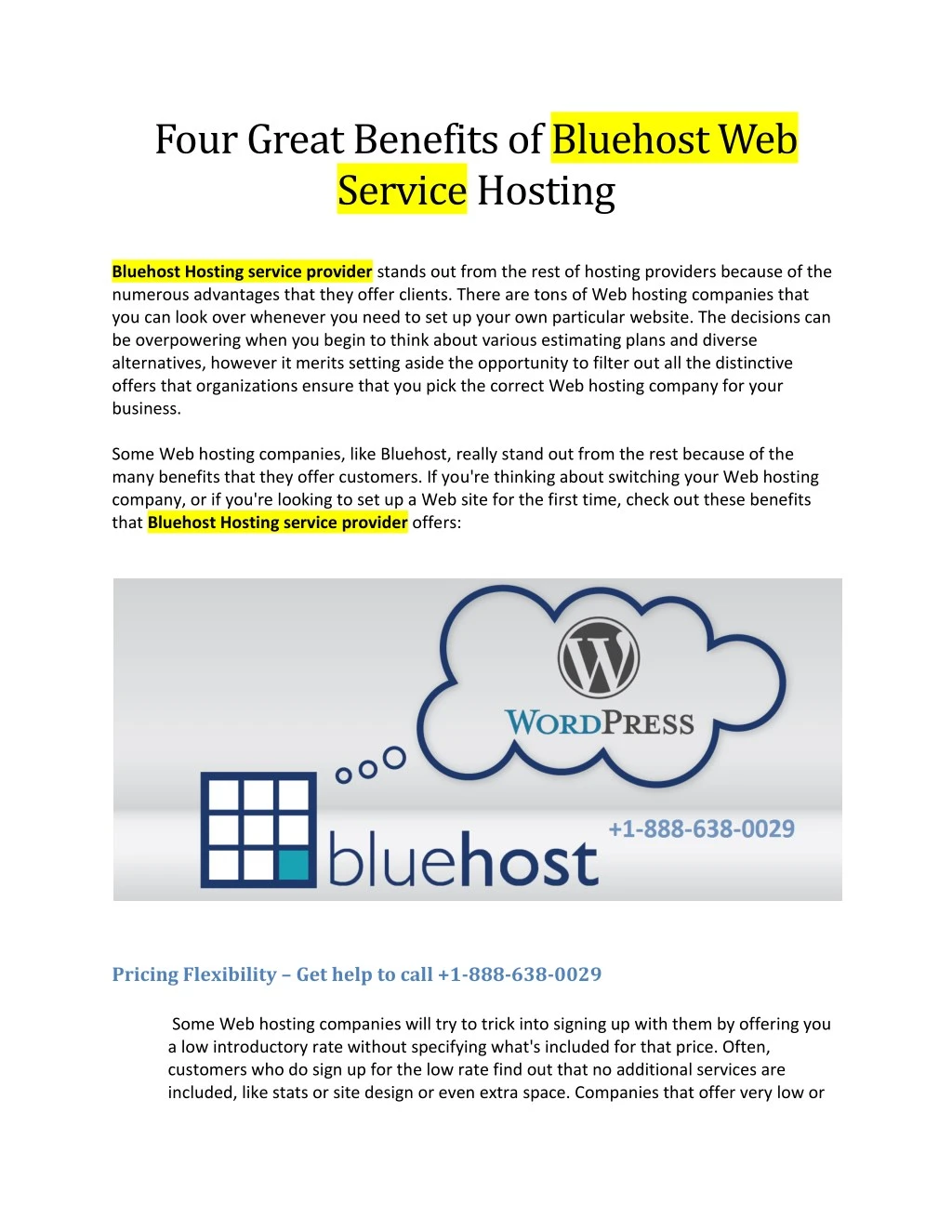 four great benefits of bluehost web service