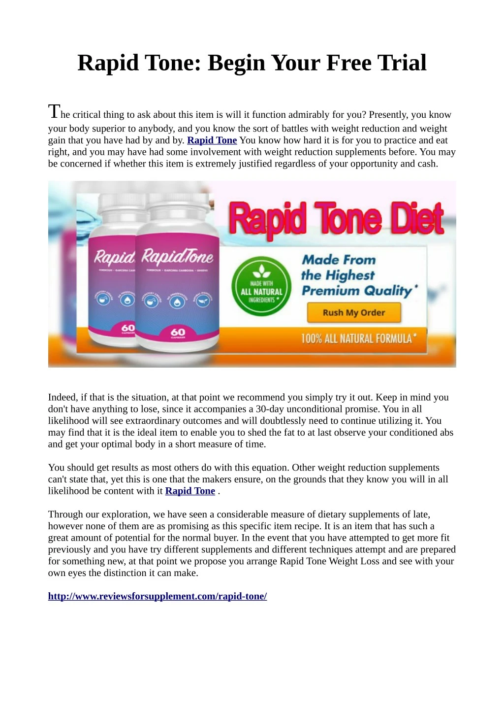 rapid tone begin your free trial
