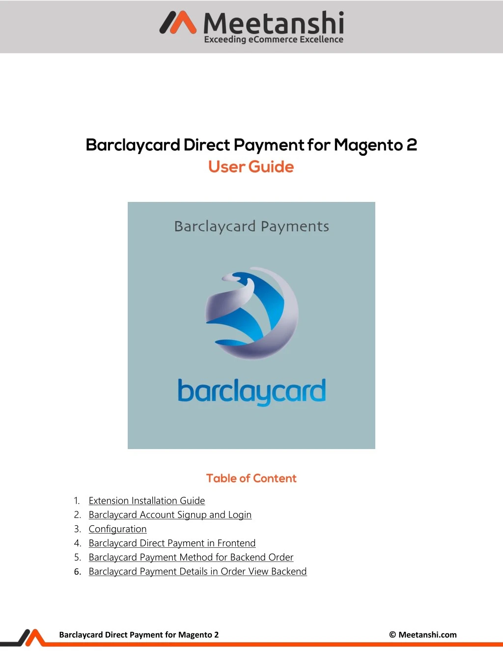 1 extension installation guide 2 barclaycard