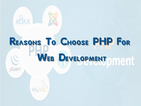 Reasons To Choose PHP For Web Development