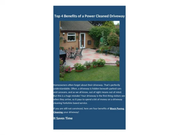 Top 4 Benefits of a Power Cleaned Driveway