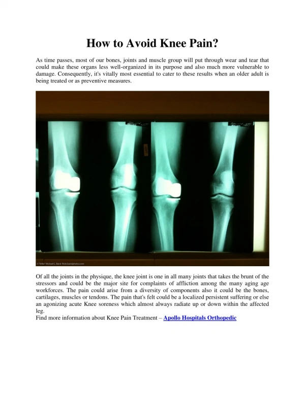 How to Avoid Knee Pain | Find the Best Orthopedic Treatment in India