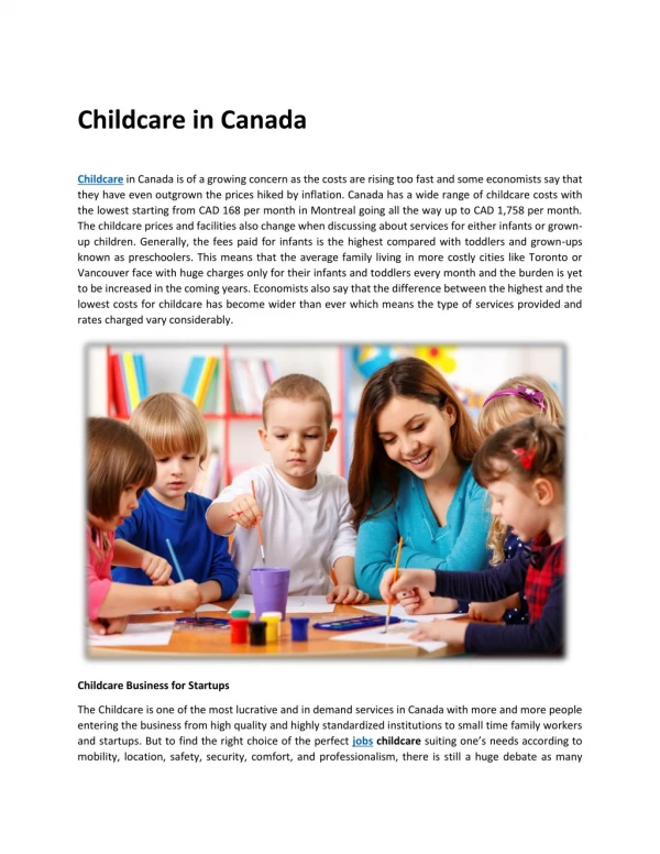 Childcare in Canada