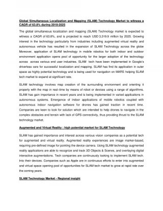 SLAM technology Market Report | SLAM technology Market - slide 1
